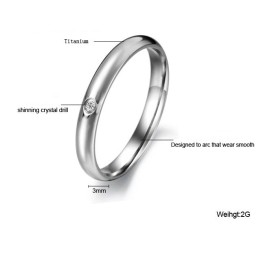 Bague En Titane Pour Femme, De Qualité Fiable, Avec Strass