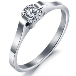 Bague En Titane De Qualité Stable Avec Strass