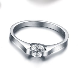 Bague En Titane De Qualité Stable Avec Strass