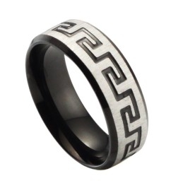 Bague En Titane Noir De Qualité Supérieure