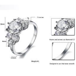 Bague En Titane De Haute Qualité Avec Strass