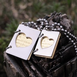 Collier Couple En Titane Lettre D'Amour Exclusive Pour Couple