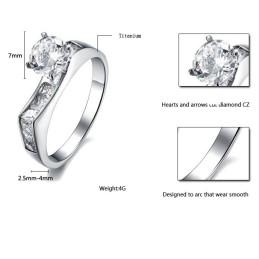 Bague En Titane Pour Femme De Qualité Stable Avec Strass