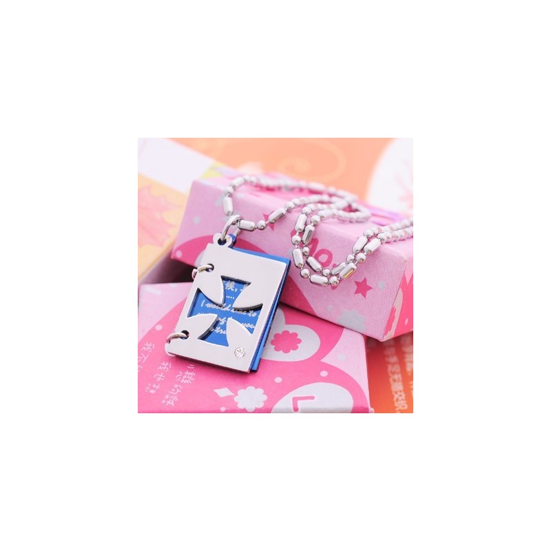 Collier Pendentif Croix En Titane Avec Lettre D'Amour Romantique Collier Pendentif Croix En Titane Avec Lettre D'Amour Romantique