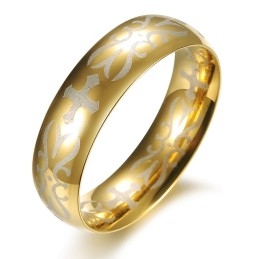 Bague En Titane Doré Pour Homme De Qualité Supérieure