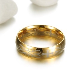 Bague En Titane Doré Pour Homme De Qualité Supérieure