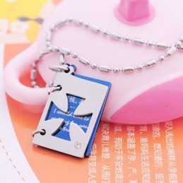 Collier Pendentif Croix En Titane Avec Lettre D'Amour Romantique