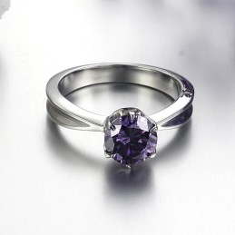Bague En Titane Pour Femme Avec Diamant Violet, Vendue Dans Le Monde Entier
