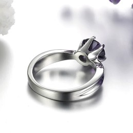 Bague En Titane Pour Femme Avec Diamant Violet, Vendue Dans Le Monde Entier