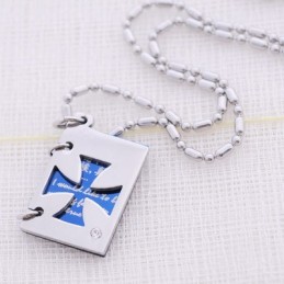 Collier Pendentif Croix En Titane Avec Lettre D'Amour Romantique