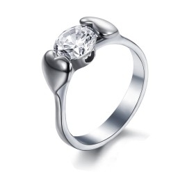 Bague En Titane Pour Femme De Qualité Stable Avec Strass