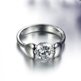 Bague En Titane Pour Femme De Qualité Stable Avec Strass