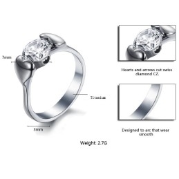 Bague En Titane Pour Femme De Qualité Stable Avec Strass