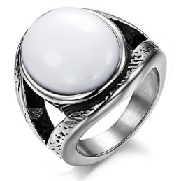 Bague En Titane Émeraude Exagérée Durable À Utiliser