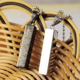 Collier Pendentif Couple Cuboïde En Titane Tendance