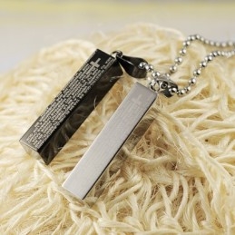 Collier Pendentif Couple Cuboïde En Titane Tendance