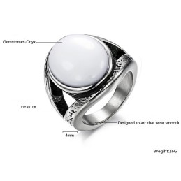 Bague En Titane Et Onyx Exagérée, Bien Vendue Dans Le Monde Entier