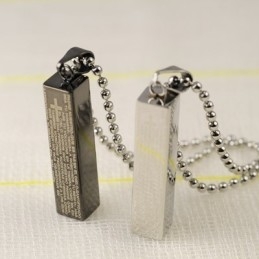 Collier Pendentif Couple Cuboïde En Titane Tendance