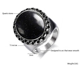Bague En Quartzite Et Titane Exagérée, Complète Selon Les Spécifications