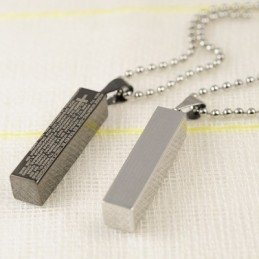 Collier Pendentif Couple Cuboïde En Titane Tendance