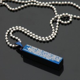 Collier Pendentif En Titane Bleu Cuboïde Tendance Pour Homme