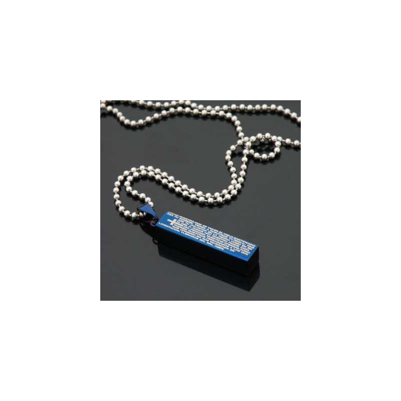 Collier Pendentif En Titane Bleu Cuboïde Tendance Pour Homme Collier Pendentif En Titane Bleu Cuboïde Tendance Pour Homme