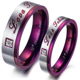 Bague En Titane Violet De Qualité Supérieure Pour Amoureux