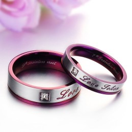 Bague En Titane Violet De Qualité Supérieure Pour Amoureux
