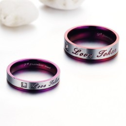 Bague En Titane Violet De Qualité Supérieure Pour Amoureux