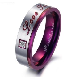 Bague En Titane Violet De Qualité Supérieure Pour Amoureux