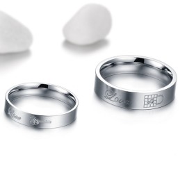 Bague En Titane De Haute Qualité Pour Amoureux Avec Strass