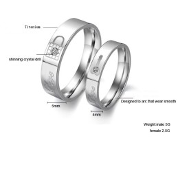 Bague En Titane De Haute Qualité Pour Amoureux Avec Strass