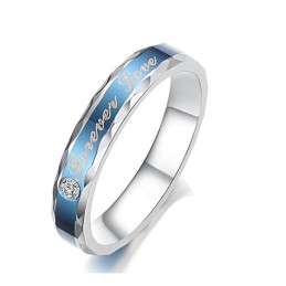 Bague En Titane Bleu Durable Pour Les Amoureux