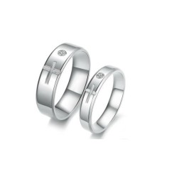 Bague En Titane Avec Croix De Qualité Stable Pour Les Amoureux