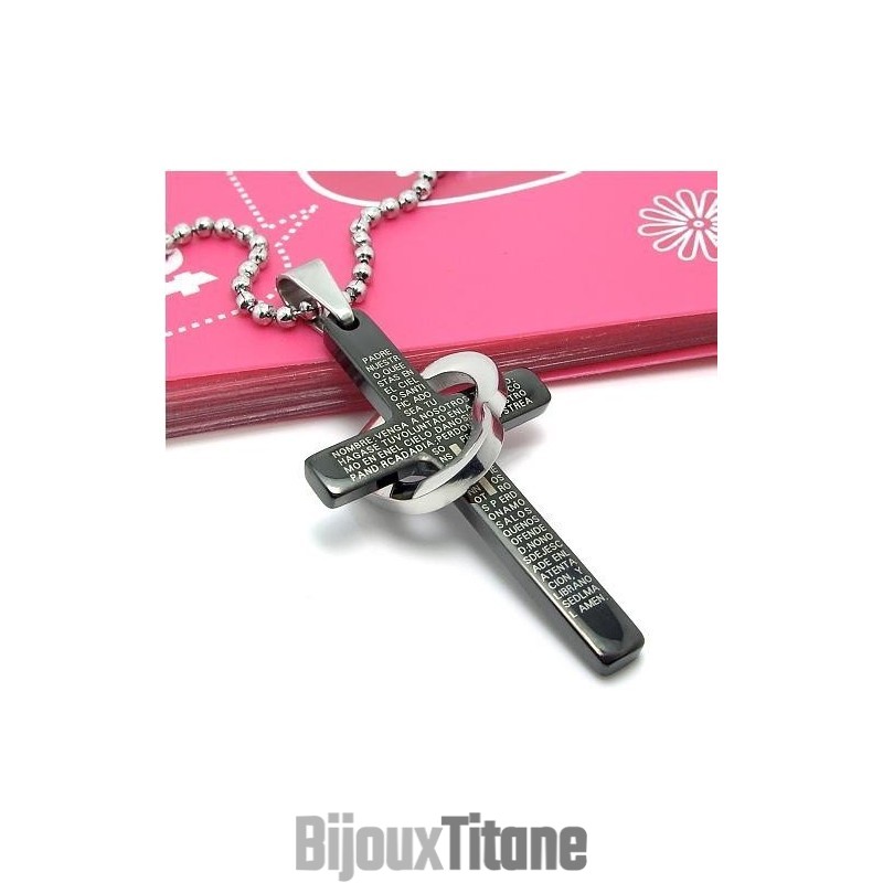 Collier Avec Pendentif En Acier Titane Noir Et Croix En Forme De Cœur Pour Homme Cool (Neuf) Collier Avec Pendentif En Acier Titane Noir Et Croix En Forme De Cœur Pour Homme Cool (Neuf)