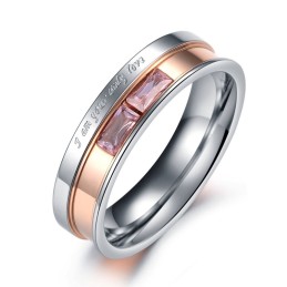 Bague En Titane De Haute Qualité Pour Amoureux Avec Strass