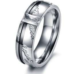 Bague En Titane D'Excellente Qualité Pour Amoureux Avec Strass