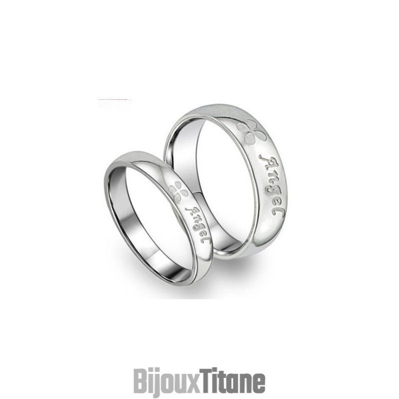 Bague En Titane En Forme De Trèfle De Qualité Supérieure Pour Les Amoureux Bague En Titane En Forme De Trèfle De Qualité Supérieure Pour Les Amoureux