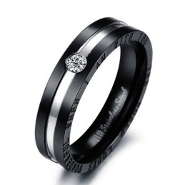 Bague En Titane De Qualité Fiable Pour Les Amoureux Avec Strass