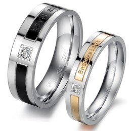 Bague En Titane Avec Diamant Pour Amoureux, Le Roi De La Quantité