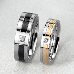 Bague En Titane Avec Diamant Pour Amoureux, Le Roi De La Quantité