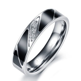 Bague En Titane De Haute Qualité Pour Amoureux Avec Diamant