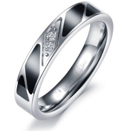 Bague En Titane De Haute Qualité Pour Amoureux Avec Diamant