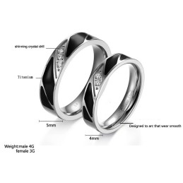 Bague En Titane De Haute Qualité Pour Amoureux Avec Diamant