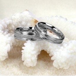 Bague En Titane Et Perles De Sable Pour Amoureux