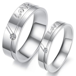 Bague En Titane À Superpositions De Renommée Mondiale Pour Les Amoureux Avec Strass