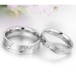 Bague En Titane À Superpositions De Renommée Mondiale Pour Les Amoureux Avec Strass