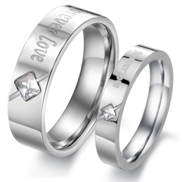Bagues En Titane Pour Amoureux Avec Strass