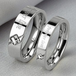 Bagues En Titane Pour Amoureux Avec Strass