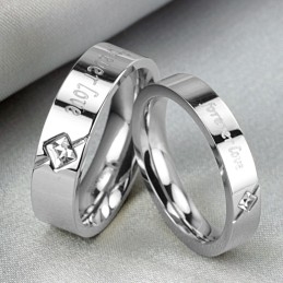 Bagues En Titane Pour Amoureux Avec Strass